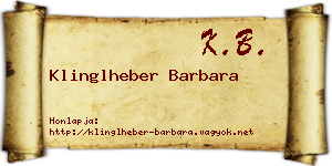 Klinglheber Barbara névjegykártya